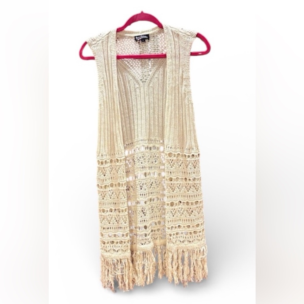 Freshman Ivory Crochet  Vest NWOT